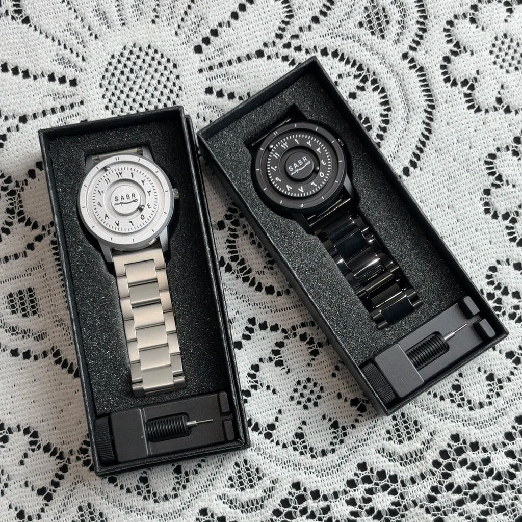 sabr Arabic Numerals Alloy Quartz Watches Men's Magnetic Bead Watches Top Luxury Mirrorless Quartz Watches