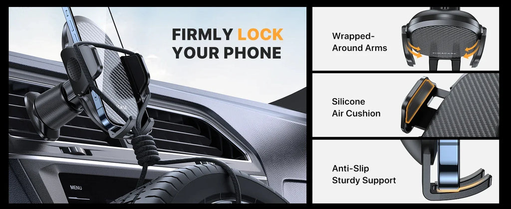 Car Phone Holder Phone Holders for Your Car with Metal Hook Clip Air Vent Cell Phone Stand Car Mount Universal