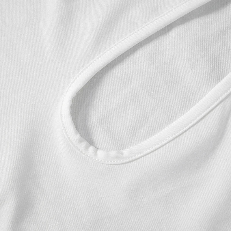 CUTENOVA Sexy Strapless Cut Out Bodycon Maxi Dress Women Off Shoulder Backless Solid White Sundress  Summer Beach Y2K Clothe