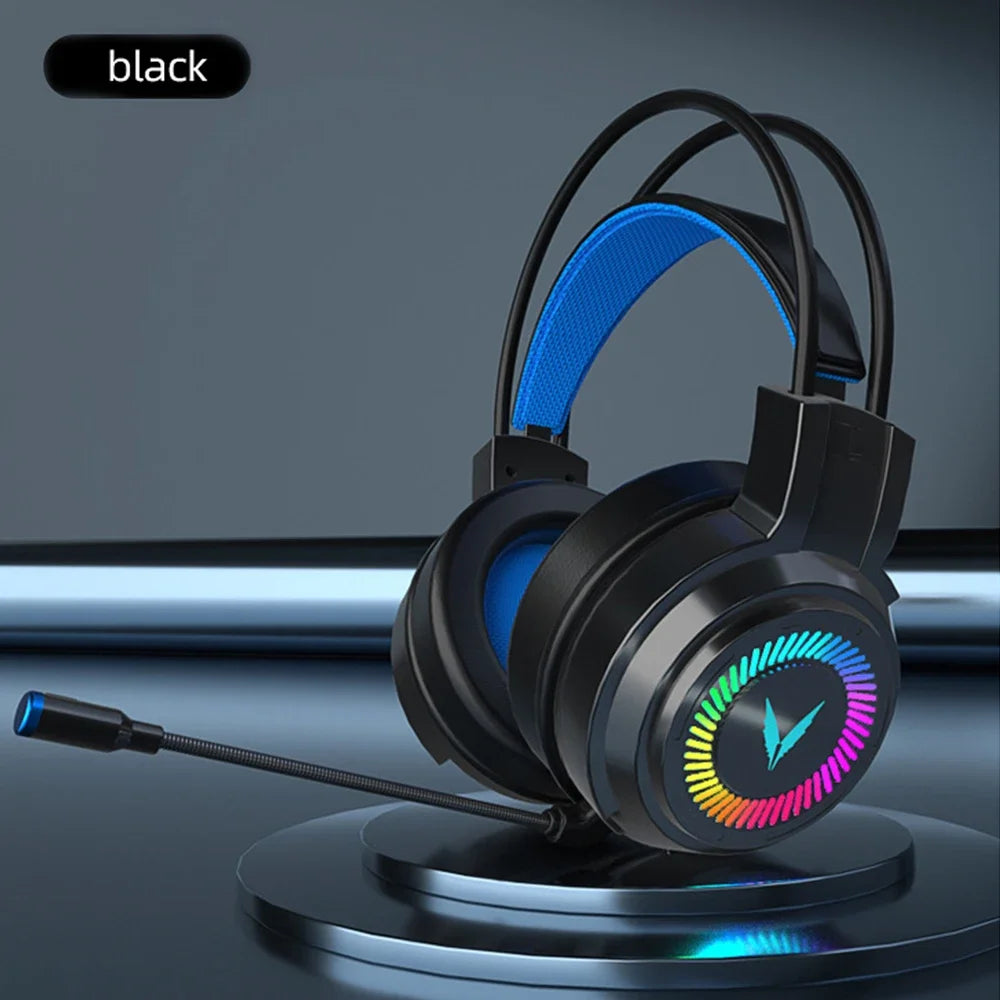 Gaming Headset Noise Canceling Microphone E-Sports Game 7.1 Stereo Surround Sound Wired Headphone for PS5 Xbox One Movie Music