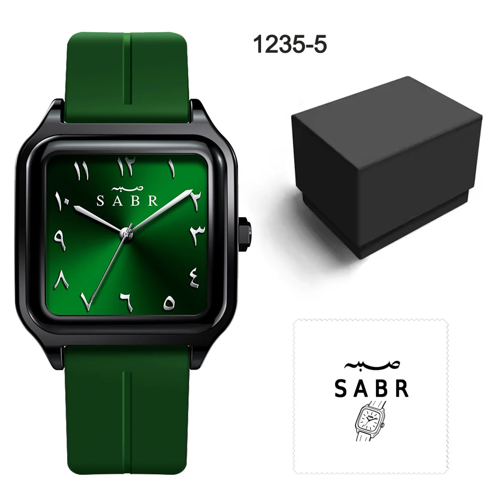 Men's Business Watch Sabr Arabic Numeral Watch Men's Quartz Wristwatch 3Atm Waterproof Silicone Strap Magnetic Clasp Alloy Case