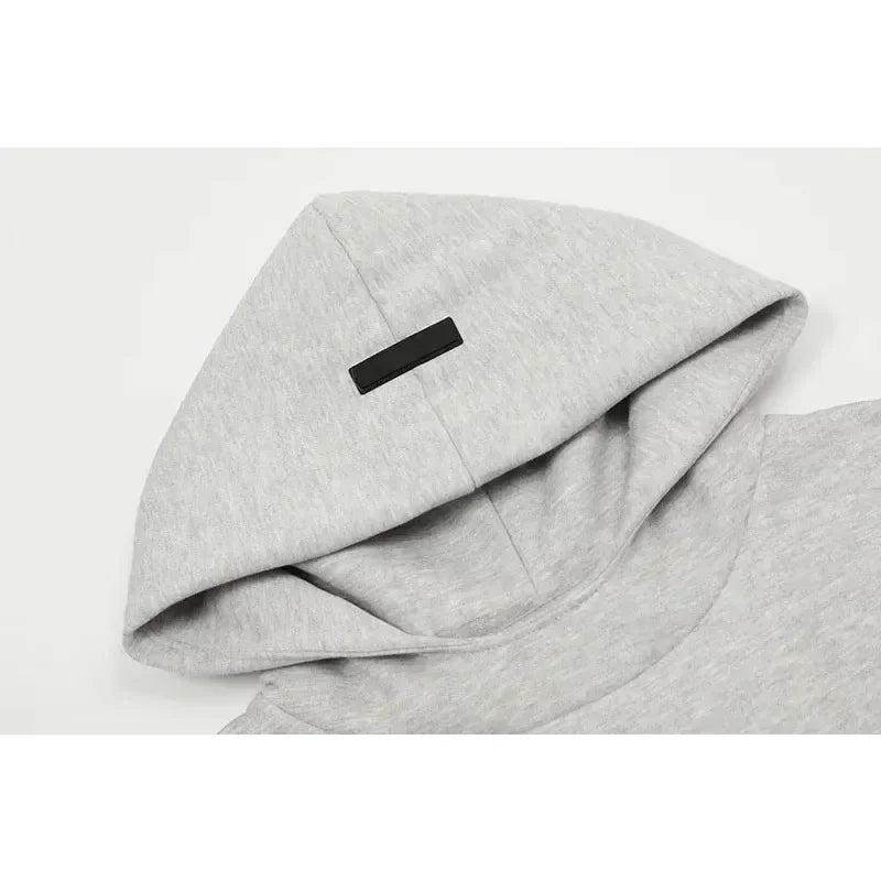 24ss Classic Brand Double Line Men's Hoodies Luxury Design Chest Silicone Small Letter Hoodie High Street Couple Large Coat Set