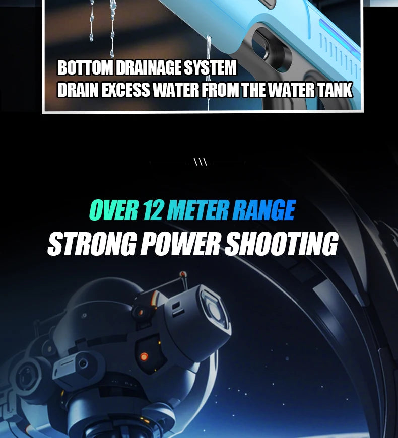 2025 New Automatic Water Absorbing Electric Water Gun Outdoor Beach Swimming Pool Entertainment Adults And Boy Kid Water Gun Toy