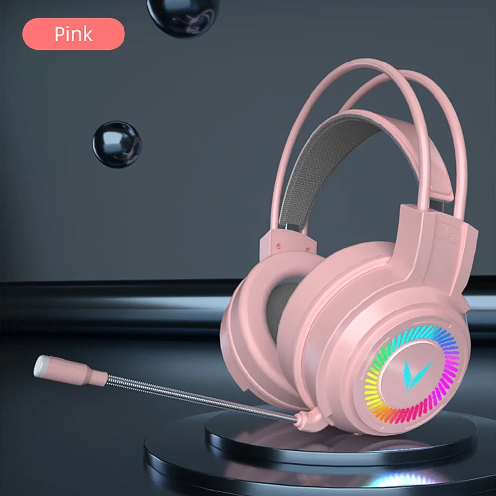 Gaming Headset Noise Canceling Microphone E-Sports Game 7.1 Stereo Surround Sound Wired Headphone for PS5 Xbox One Movie Music