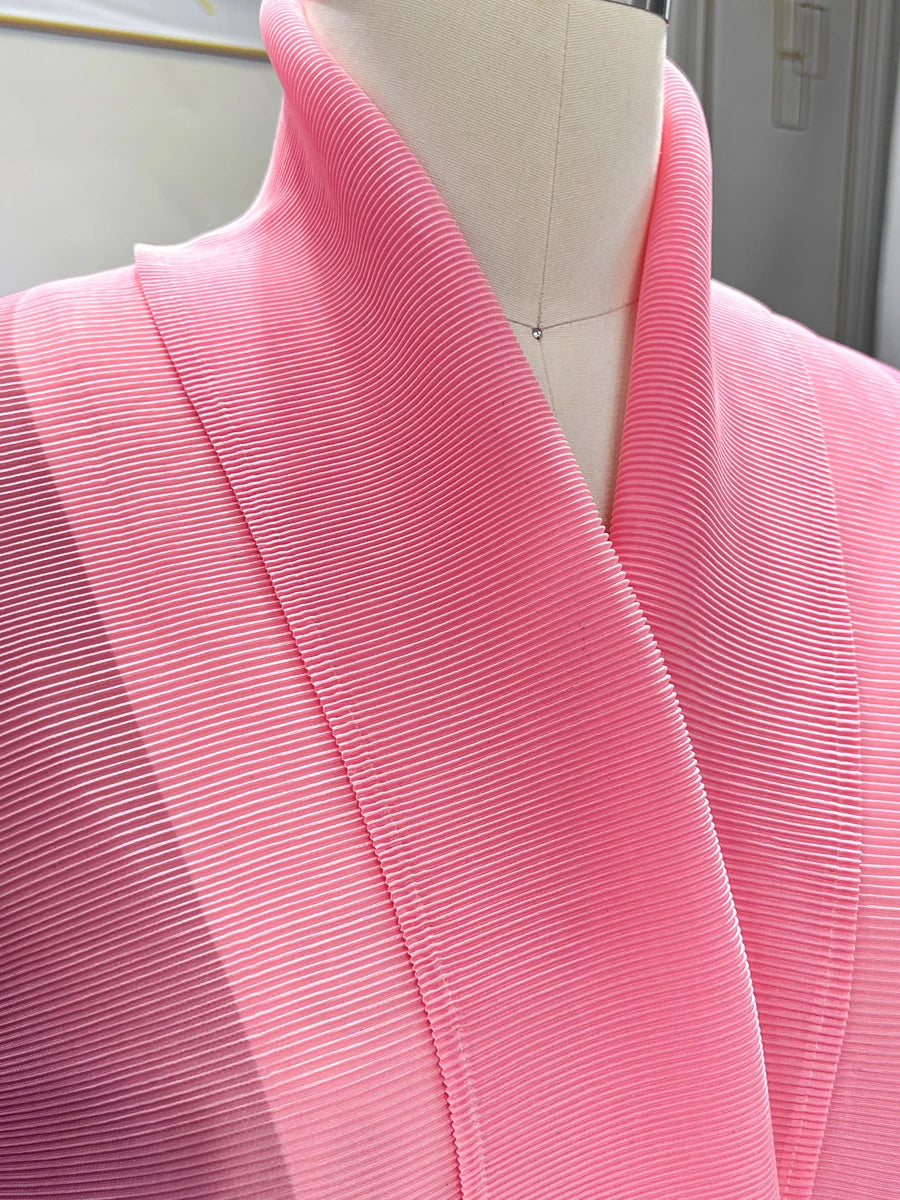 Dubai Prom Pleated Thin Long Coat For Women Elegant Casual Luxury Evening Party Pleated Chiffon Robe Plus Size Female Fashion