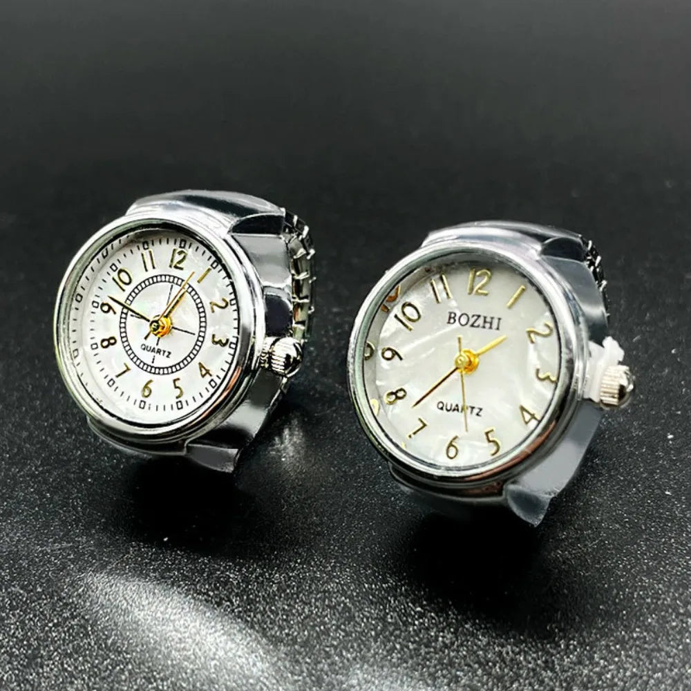 Finger Watches Selling Round Golden Silvery Quartz Men's and Women's Simple Watches Ring Jewelry
