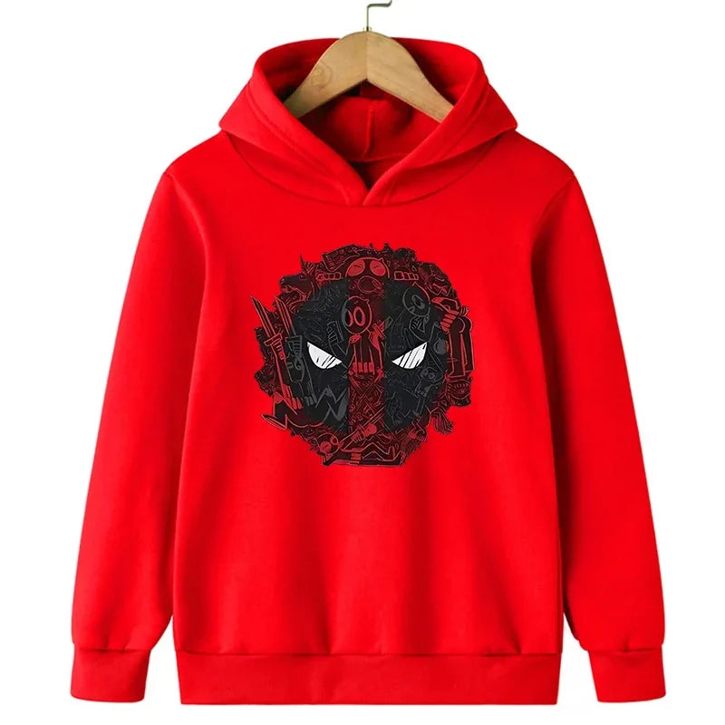 Deadpool & Wolverine New Children Hoodies Girl Boy Kids Fashion Pullover Autumn Winter Clothing Cartoons Casual Clothes Kid Tops