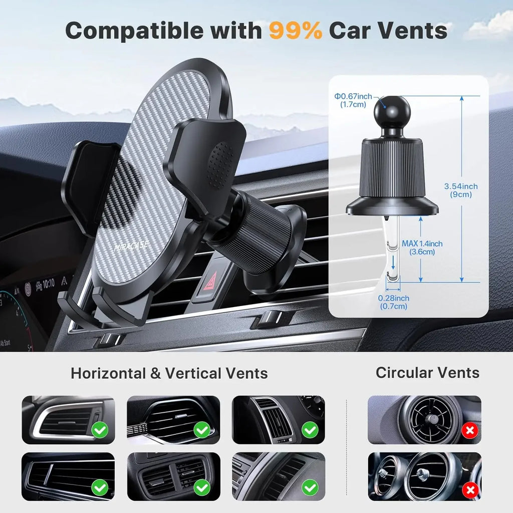Car Phone Holder Phone Holders for Your Car with Metal Hook Clip Air Vent Cell Phone Stand Car Mount Universal