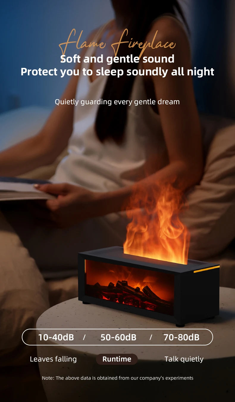 Creative Fireplace Aroma Diffuser Essential Oil Air Humidifier Difusor Remote Control Desktop Decoration for Home Holiday Gift