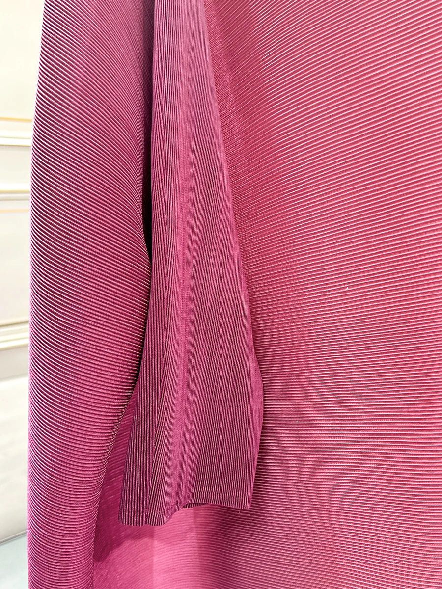 Dubai Prom Pleated Thin Long Coat For Women Elegant Casual Luxury Evening Party Pleated Chiffon Robe Plus Size Female Fashion