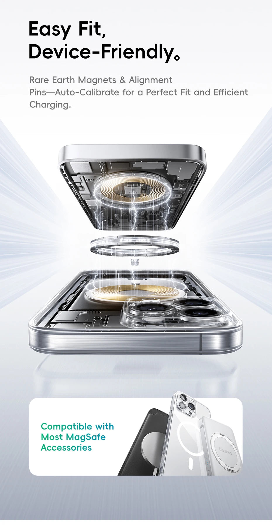 Baseus Magnetic Case for iPhone 16 15 14 Pro Max for MagSafe Wireless Charging PC Case for iPhone 13 12 11 Pro Max Funda Case