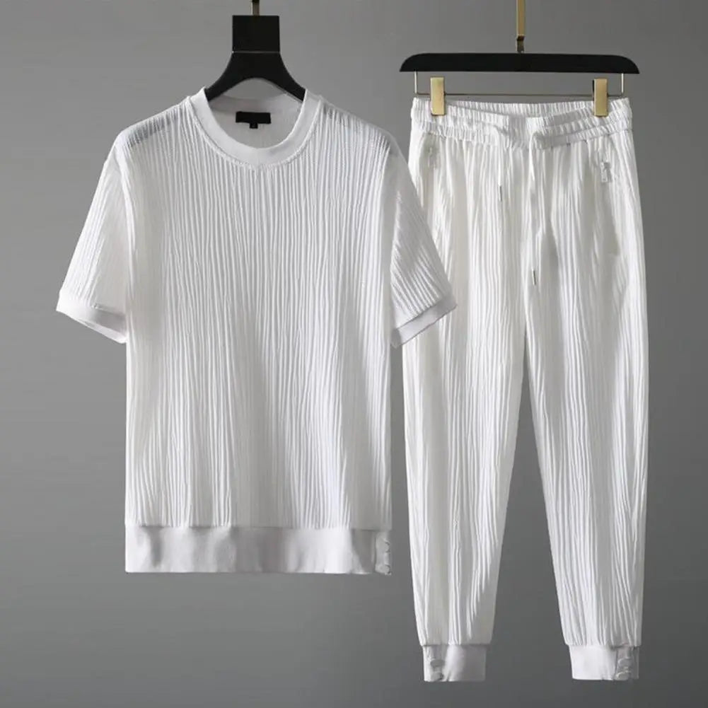 1 Set Stylish Men Outfit Thin Beach Outfit Pocket Washable Pleats Male Outfit  Stretchy