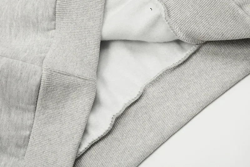 24ss Classic Brand Double Line Men's Hoodies Luxury Design Chest Silicone Small Letter Hoodie High Street Couple Large Coat Set