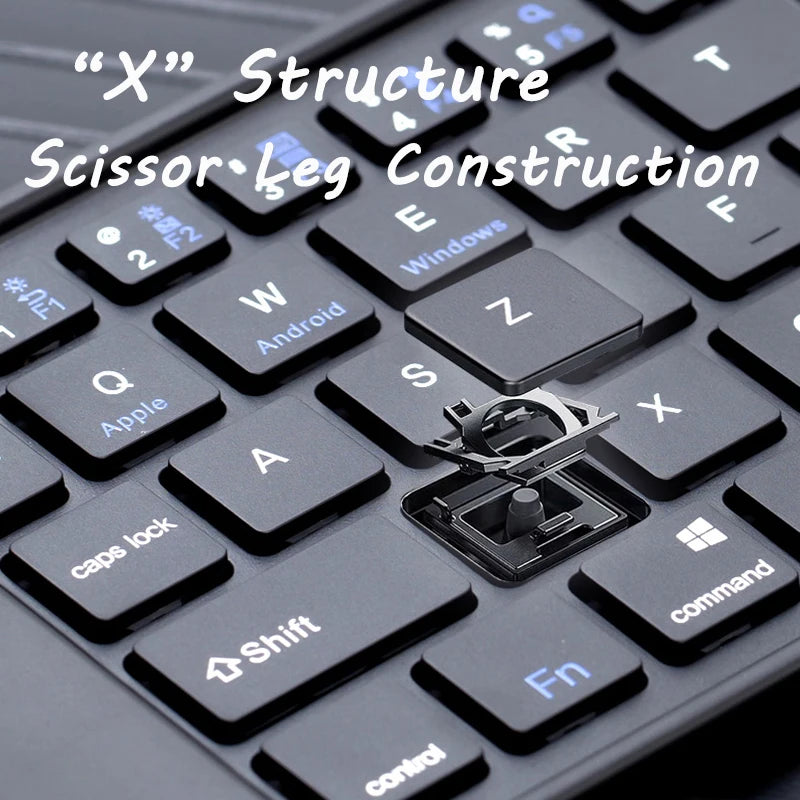 Multi-Function Foldable Keyboard USB Rechargeable Bluetooth Wireless 5.0 Keyboard for Smartphone and Tablet Portable Foldable