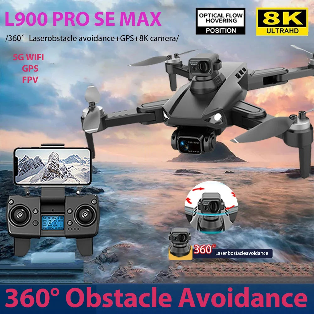 Drone professionnel L900 Pro SE MAX, GPS, 4K, WiFi 5G, caméra FPV, évitement d'obstacles à 360 °, moteur sans balais, quadriroto