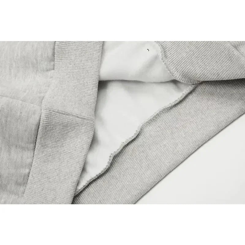 24ss Classic Brand Double Line Men's Hoodies Luxury Design Chest Silicone Small Letter Hoodie High Street Couple Large Coat Set