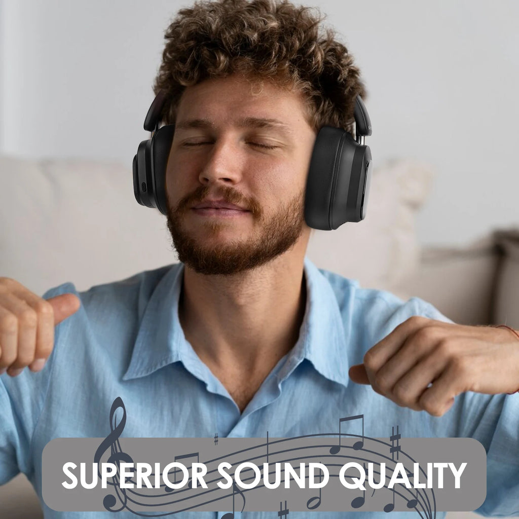 Siindoo JH-ANC930Plus Hybrid Wireless Headphone, Active Noise Cancelling Headphones With Multi Magnetic Touch Control LED Screen