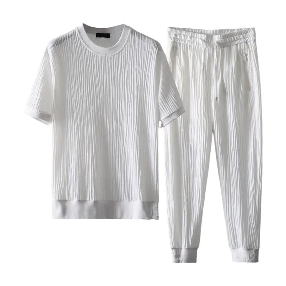 1 Set Stylish Men Outfit Thin Beach Outfit Pocket Washable Pleats Male Outfit  Stretchy