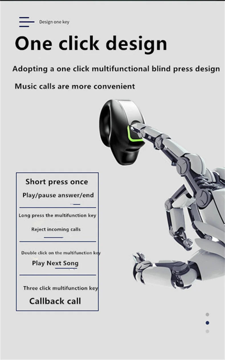 Earphone Clip Wireless Bluetooth Headphone Bone Conduction Headset High Quality TWS Auriculares Sport Noise Canceling With Mic