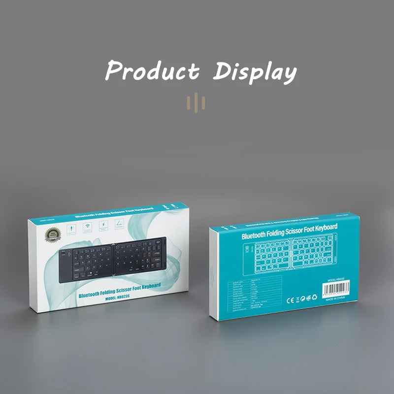Multi-Function Foldable Keyboard USB Rechargeable Bluetooth Wireless 5.0 Keyboard for Smartphone and Tablet Portable Foldable